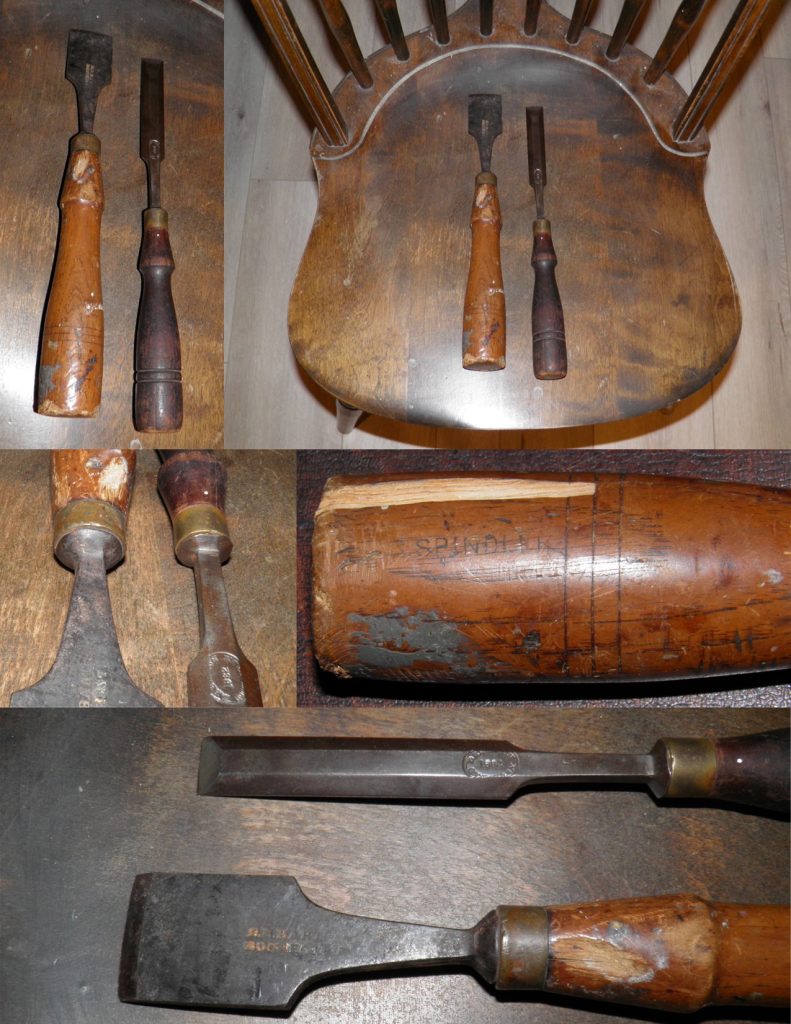 Grouping of two similar chisel crowns and another 1832 chisel